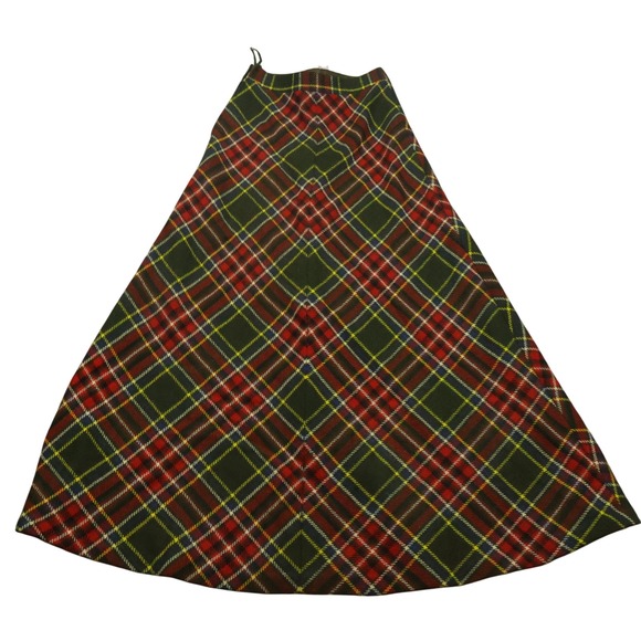 vintage Skirt size 4 Wool Plaid Tartan Maxi retro Academia egirl bold Scottish - Picture 1 of 13